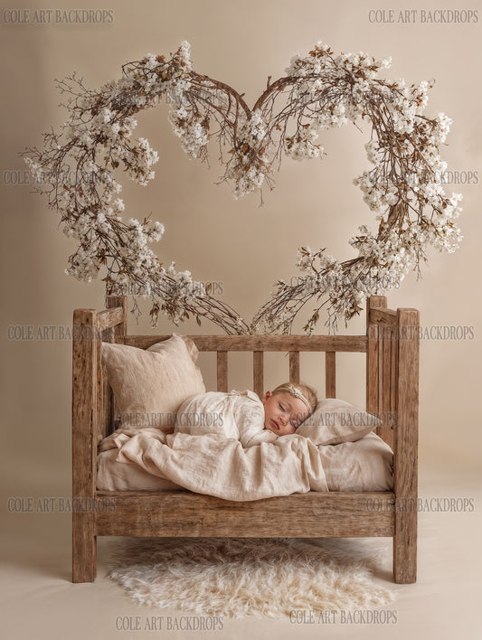 Baby Heart Branch 4, Newborn Digital Backdrops, Baby Backdrop, Newborn Background