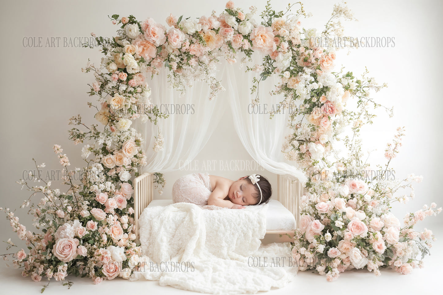 Fondos digitales para recién nacidos con flores de hierro para bebés, fondo para bebés, fondo para recién nacidos