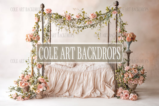 Iron Baby Flower Bed 3 Newborn Digital Backdrops, Baby Backdrop, Newborn Background