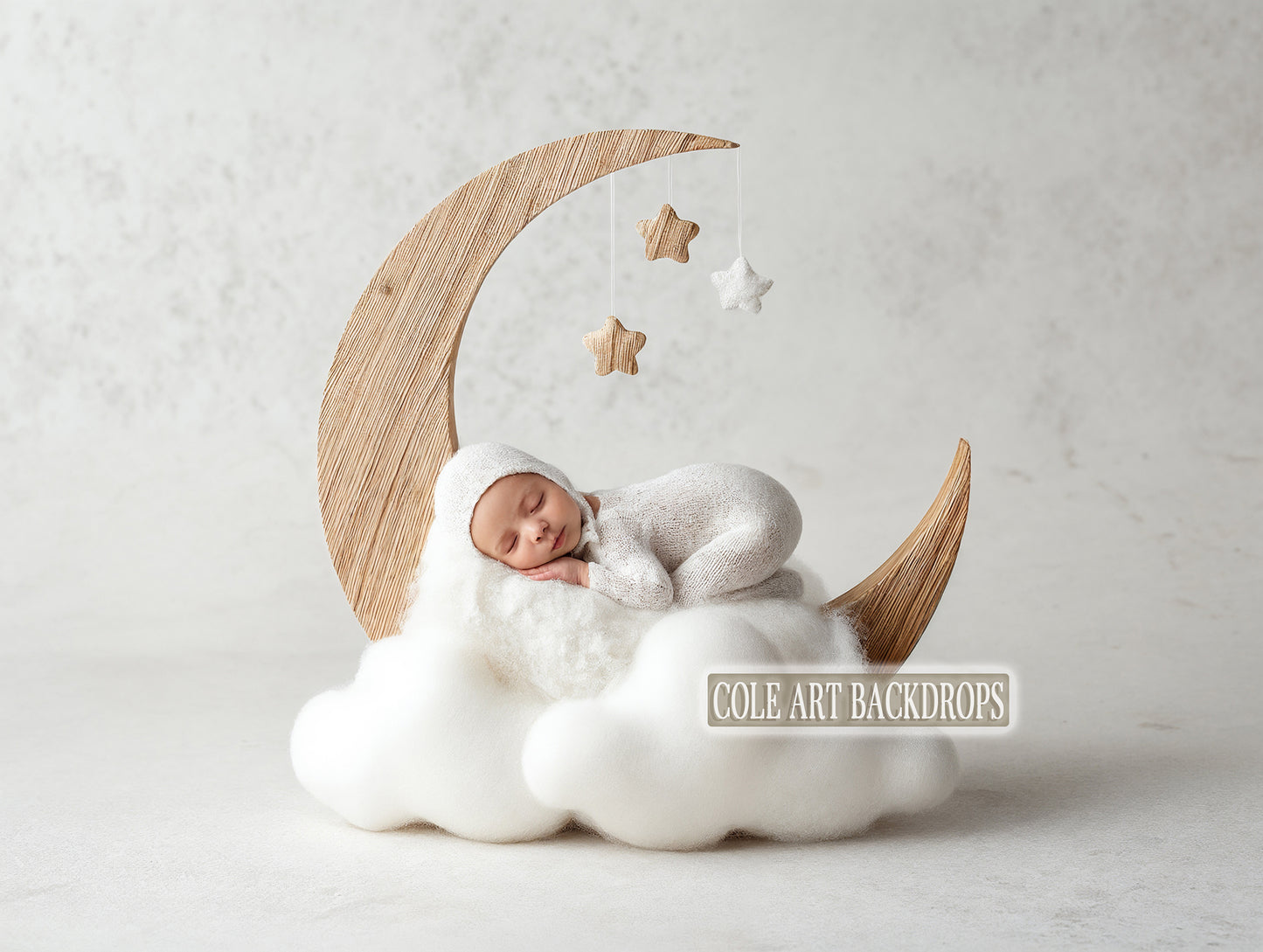 Cenários digitais para recém-nascidos Baby Moon 1, cenário para bebês, fundo para recém-nascidos