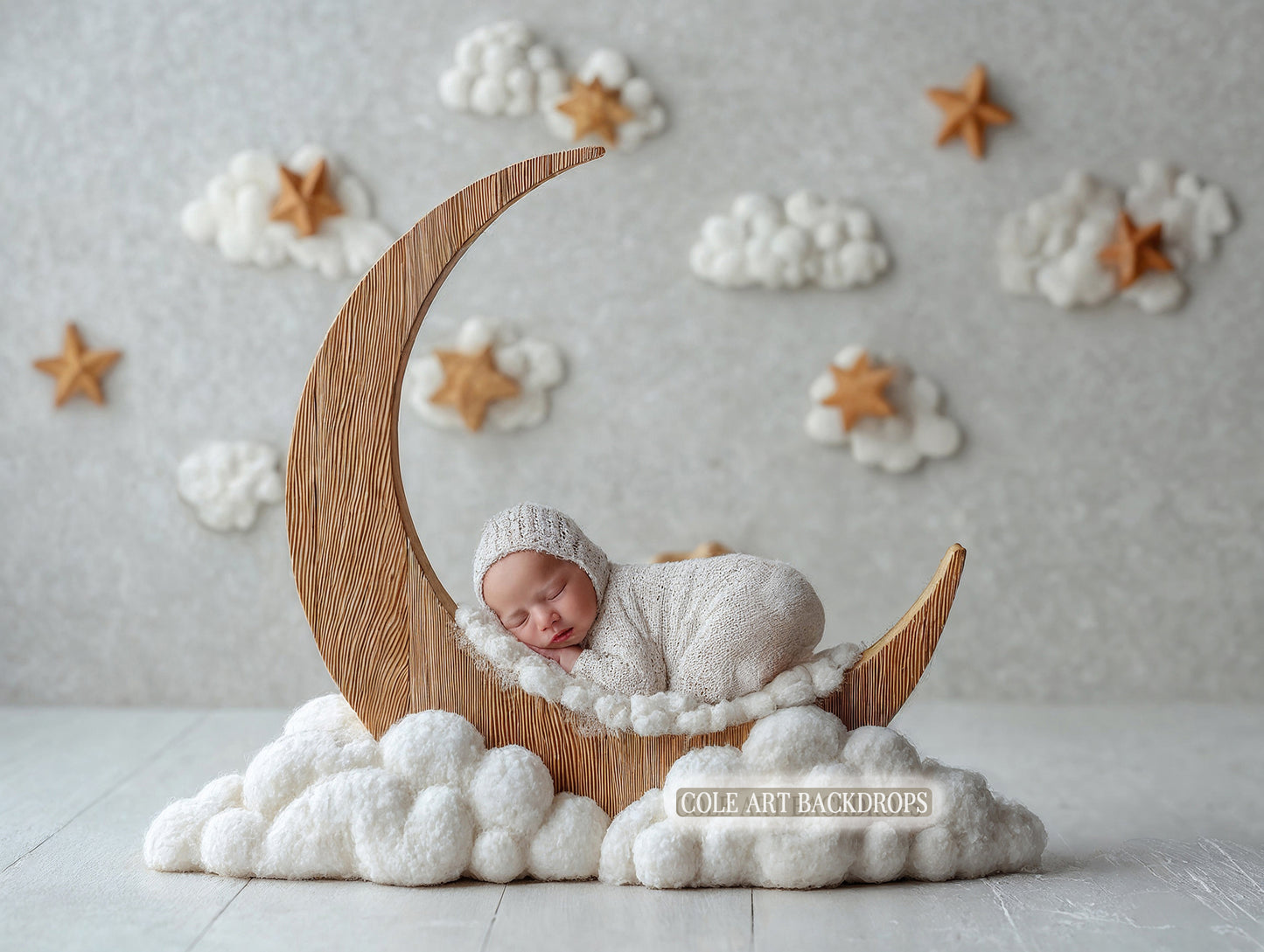 Cenários digitais para recém-nascidos Baby Moon 2, cenário para bebês, fundo para recém-nascidos