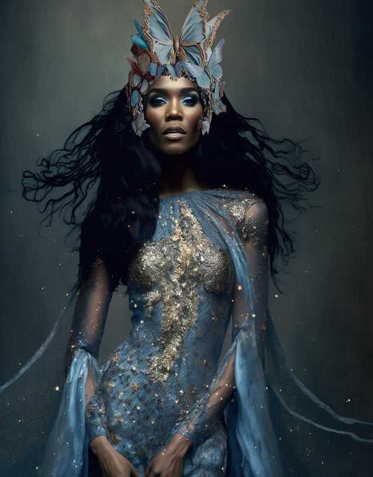 Blue and Gold Headpiece Digital Overlays, Maternity Backdrop Overlays, Studio Backdrop Overlays, Fine Art Textures, Photoshop Overlays