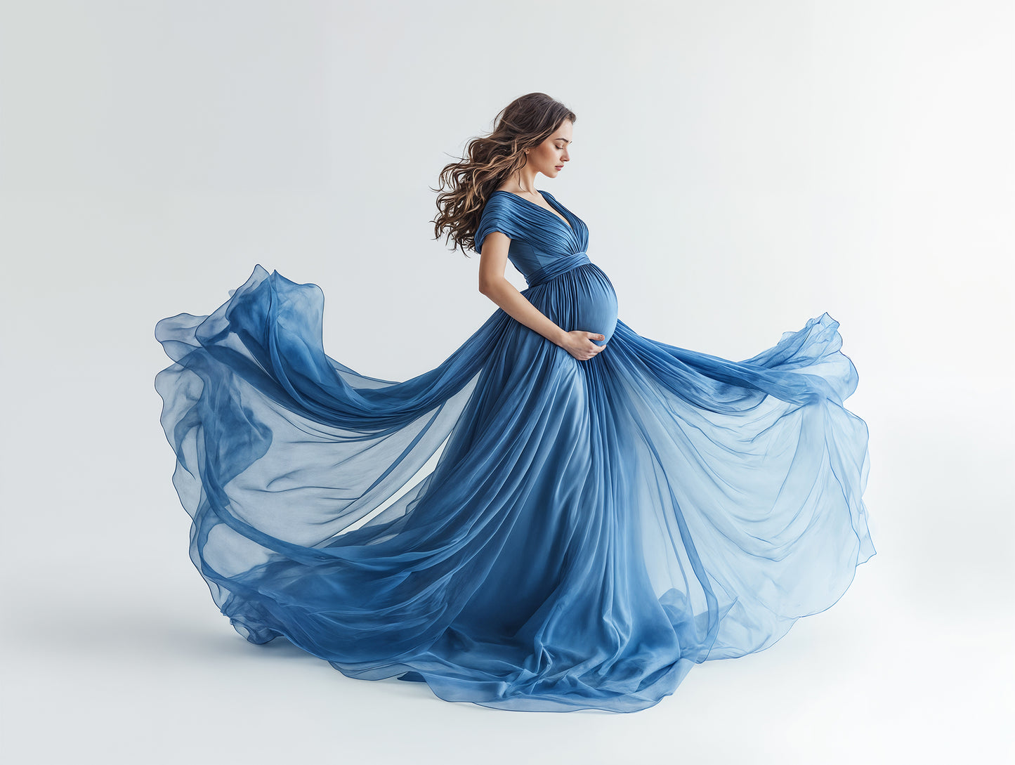 Blue Dress Digital Overlays, Photoshop Overlays, Digital Backdrops Set