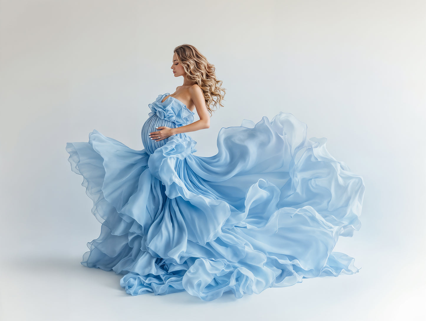 Blue Dress Digital Overlays, Photoshop Overlays, Digital Backdrops Set