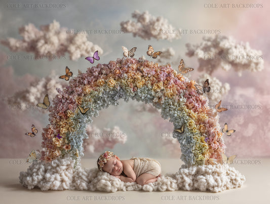 Arcoíris de mariposas 4, fondos digitales para recién nacidos, fondo para bebé, fondo para recién nacidos