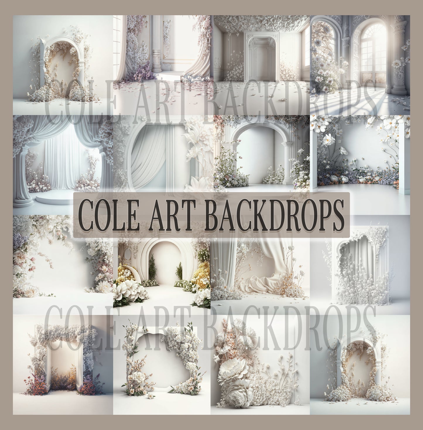 A White Dream Set Digital Backdrops, Maternity Backdrops, Studio Backdrops, Digital Backgrounds