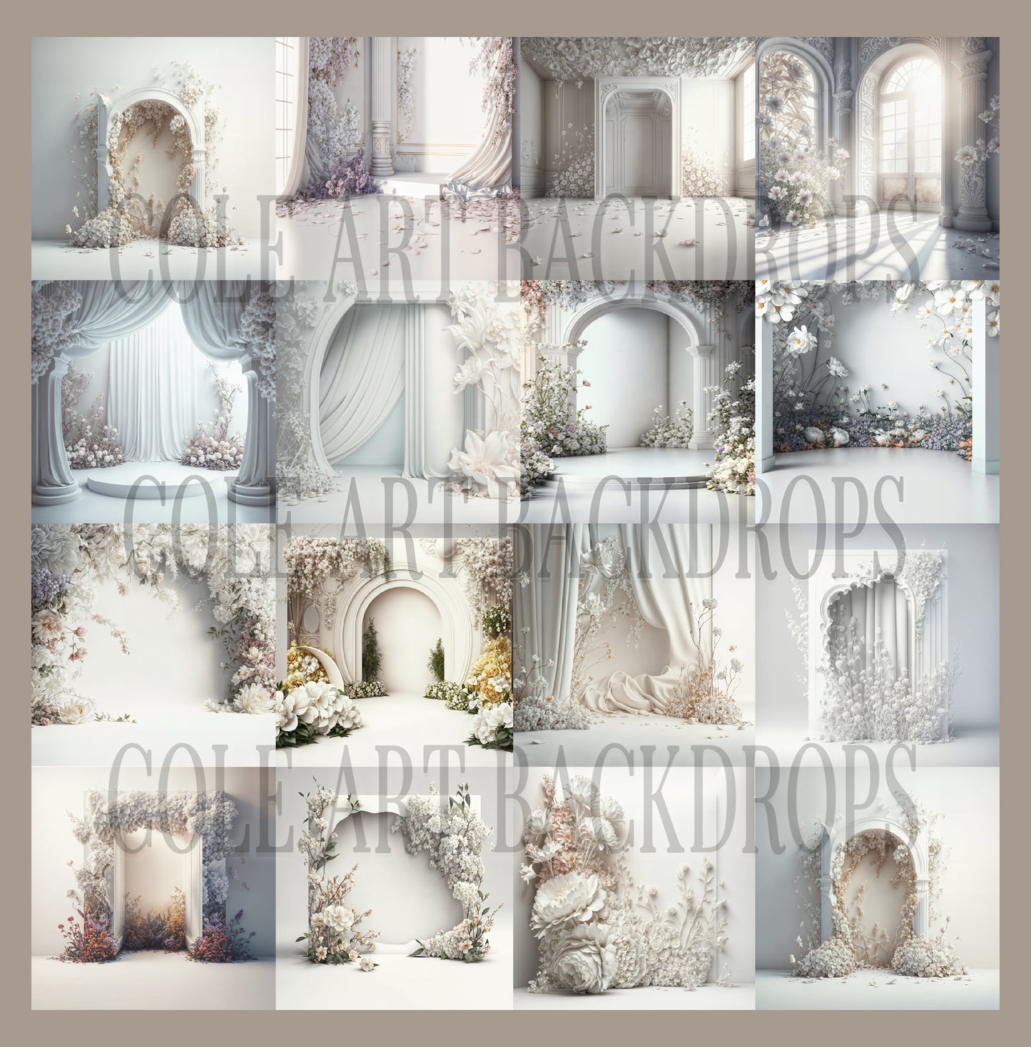 A White Dream Set Digital Backdrops, Maternity Backdrops, Studio Backdrops, Digital Backgrounds
