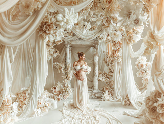 Fondo digital de gazebo blanco