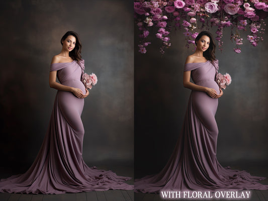 Floral Garland Overlays, Maternity Overlays, Floral Clip Art, Floral Graphics, Photoshop Overlays