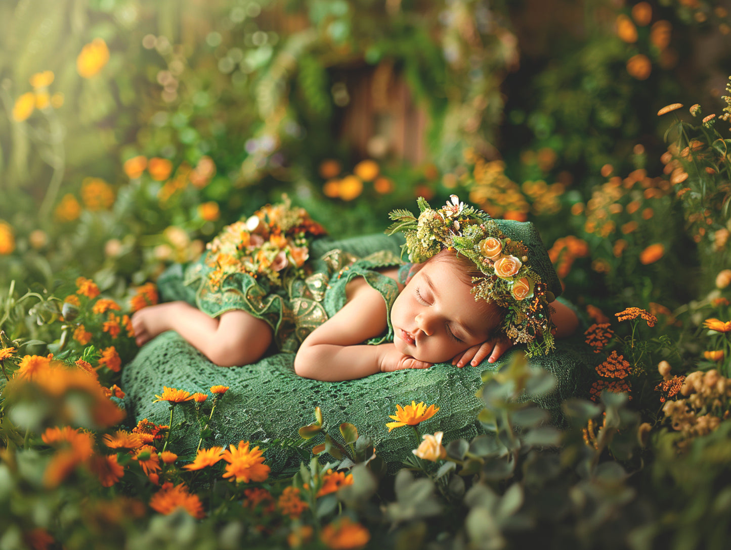 Peter Pan Baby Digital Background, Newborn Backdrops Set
