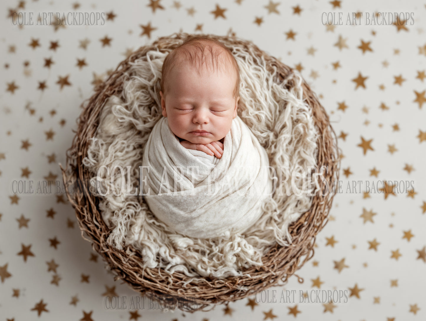 Gold Star Baby 1, Newborn Digital Backdrop, Baby Backdrop