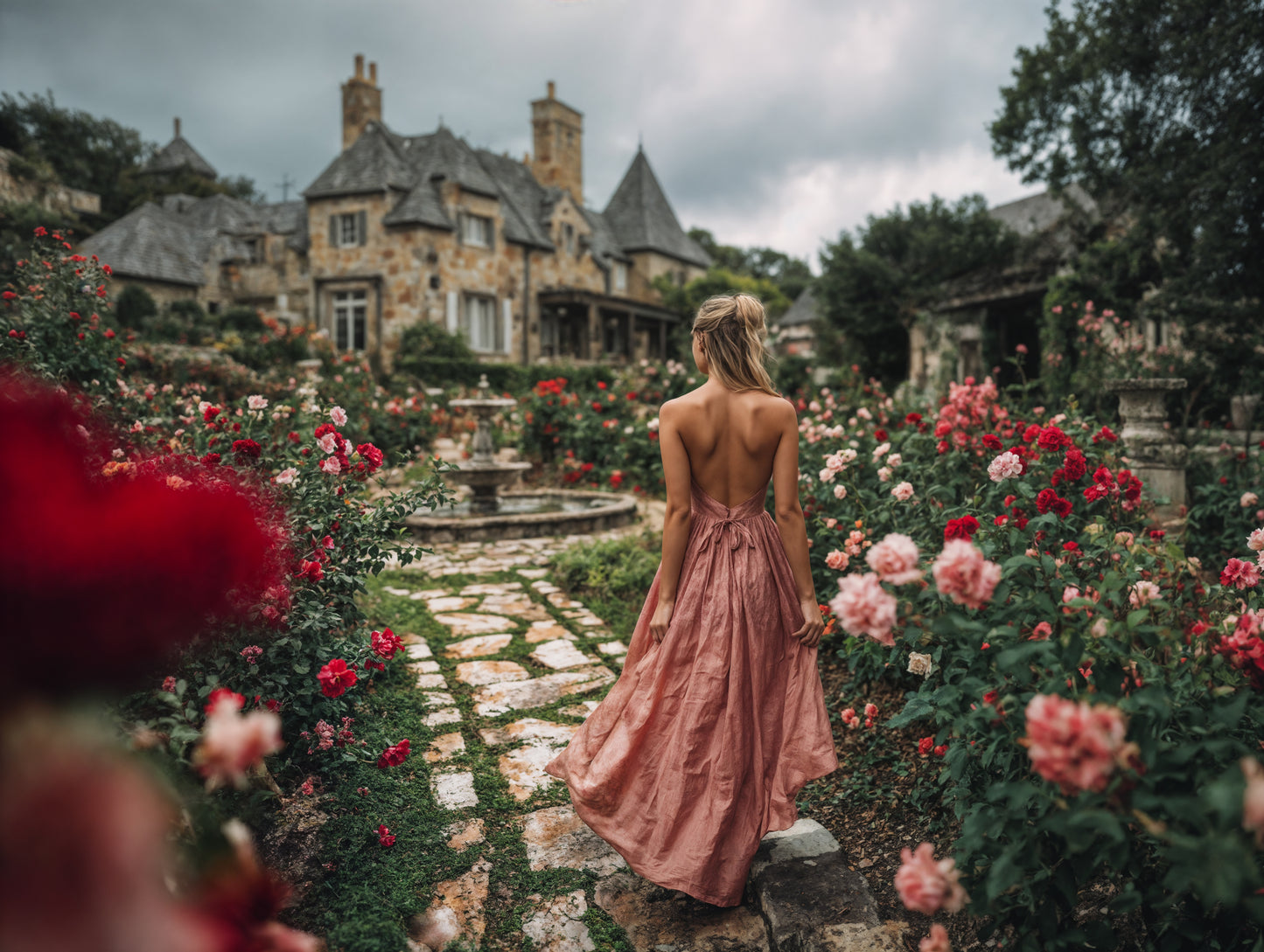 Rose House Digital Backdrop Set