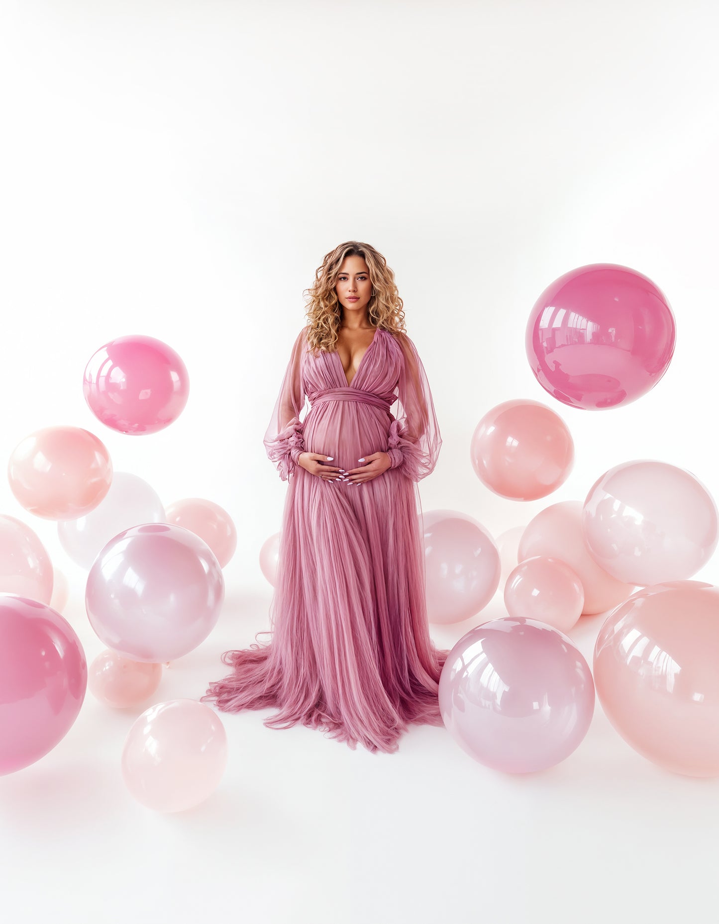 Balloon Glam Pink Digital Backdrop Set
