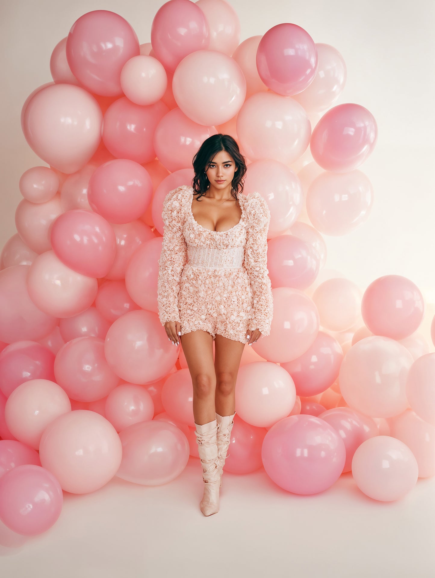 Balloon Glam Pink Digital Backdrop Set