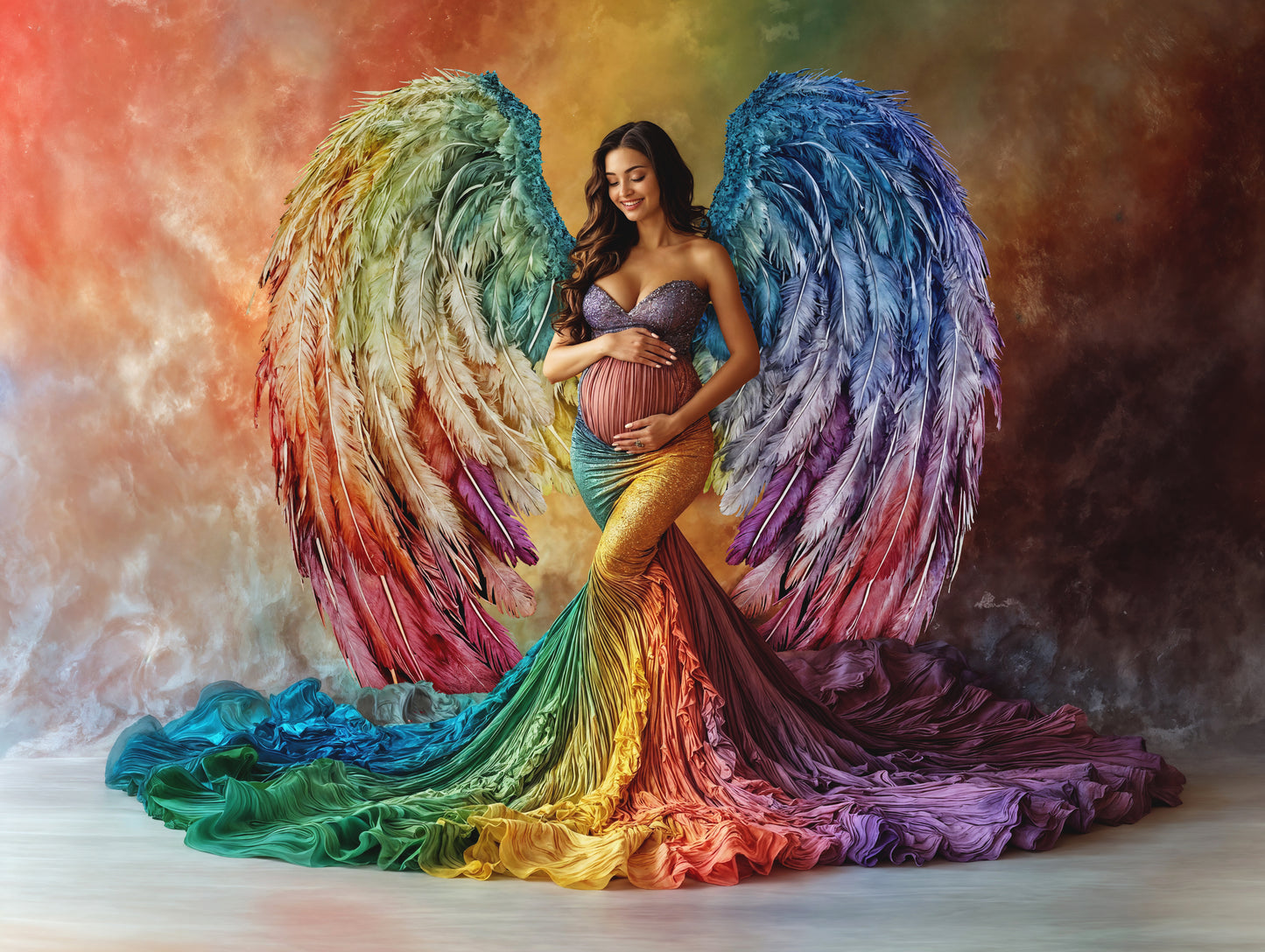 Fluffy Angel Wings Digital Overlays, Maternity Backdrop Overlays, Photoshop Overlays