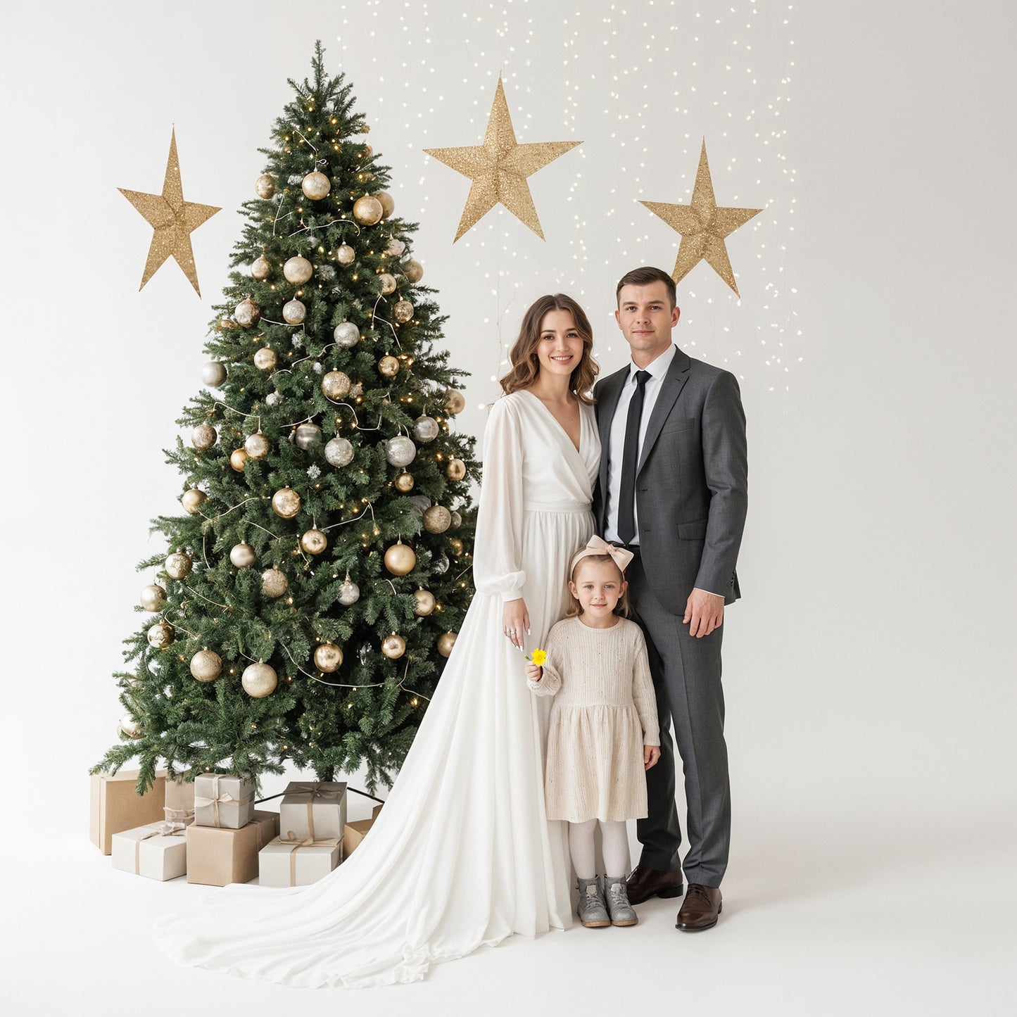 White Star Christmas Digital Backdrops Set