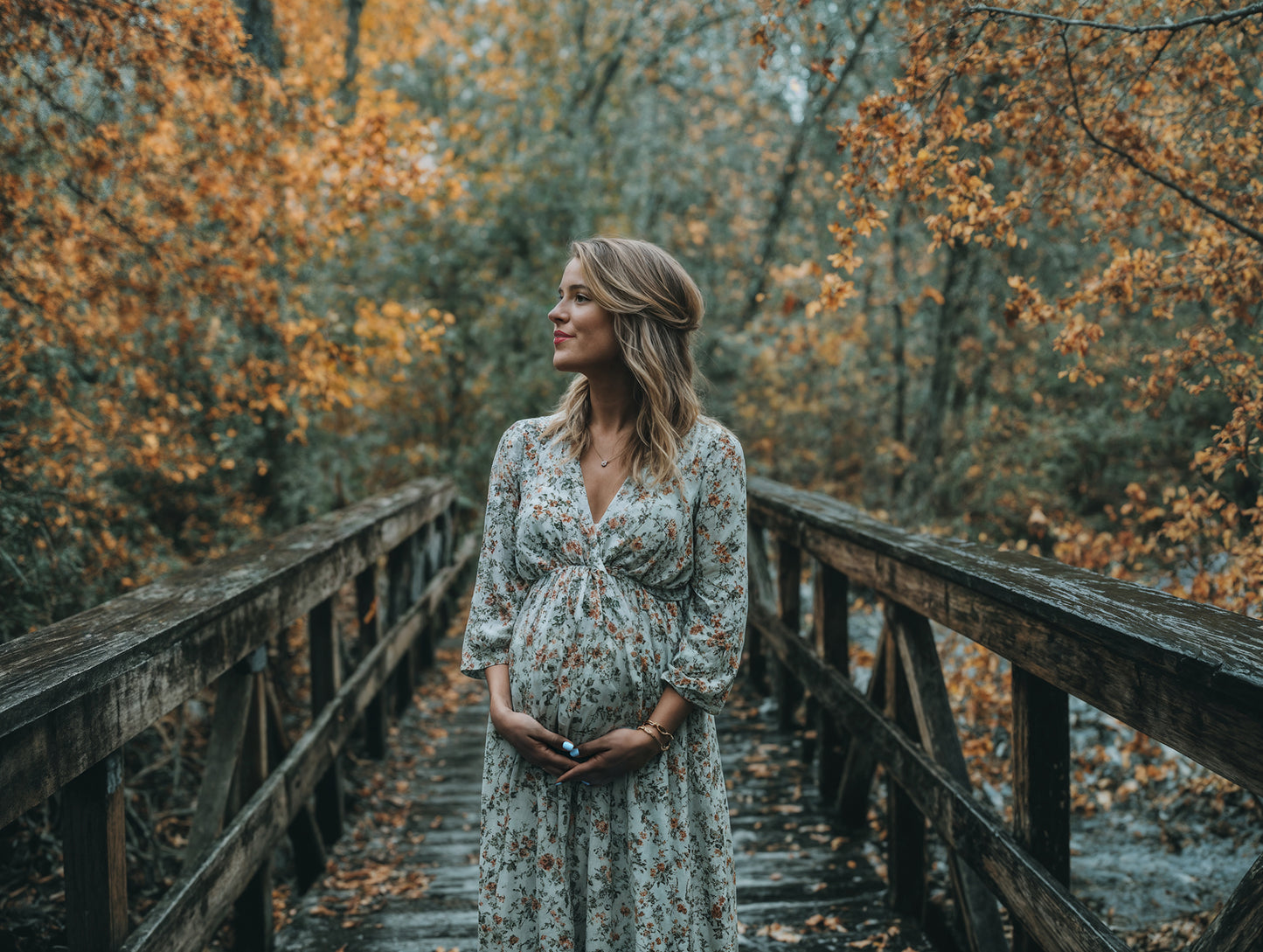 Fall Bridge Digital Backdrop Set