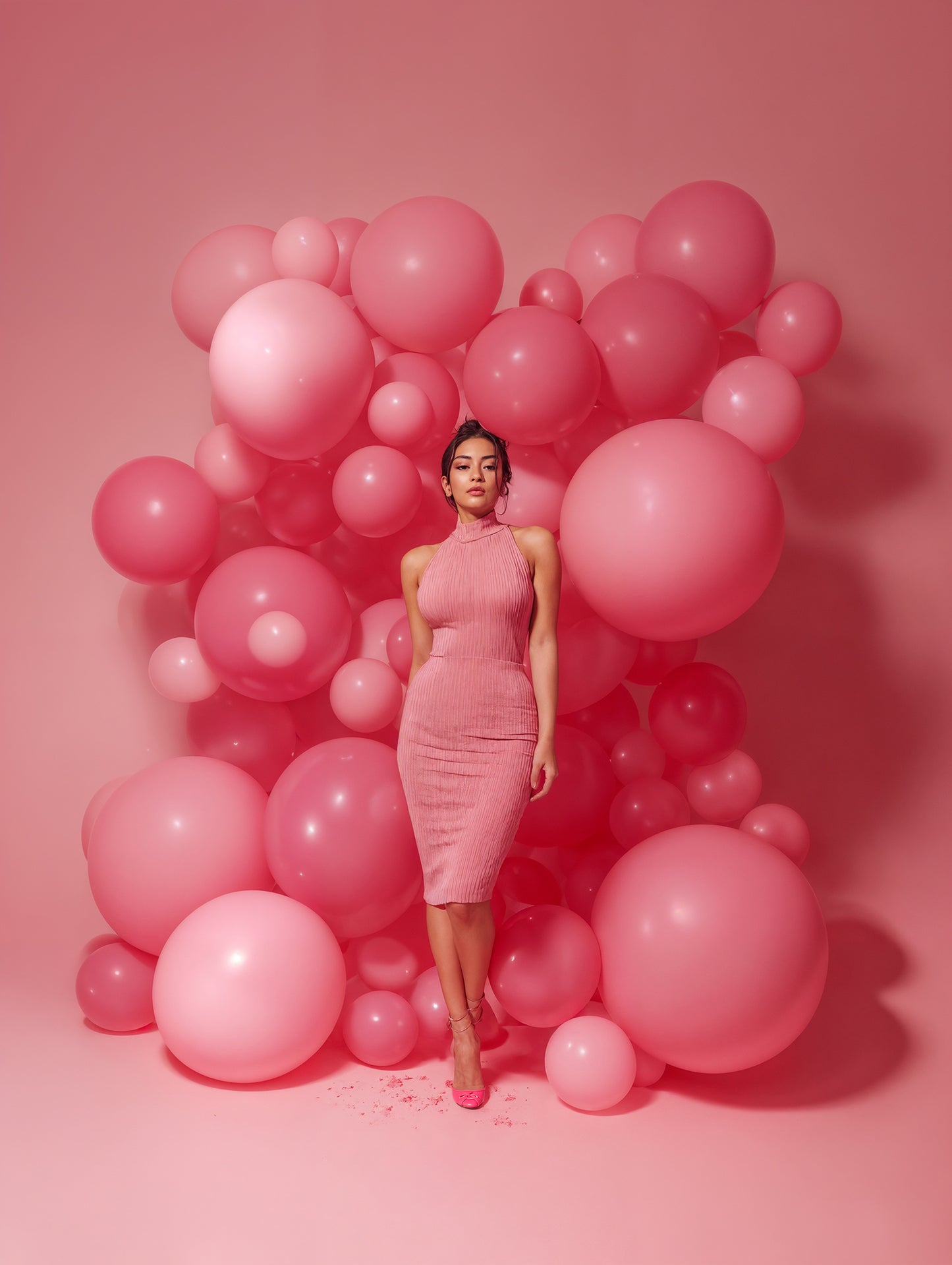 Balloon Glam Pink Digital Backdrop Set