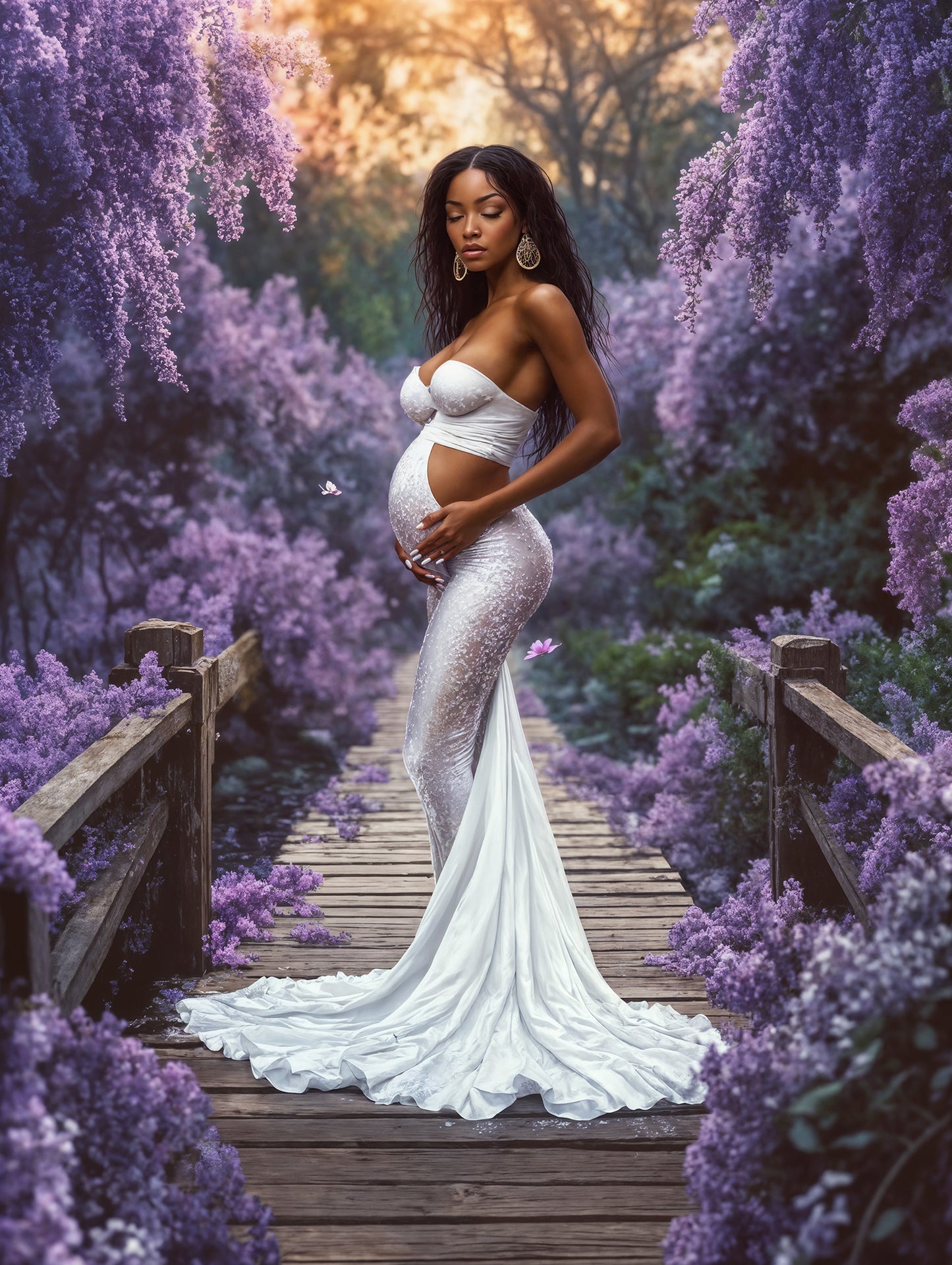 Conjunto de cenário digital Lilac Bridges