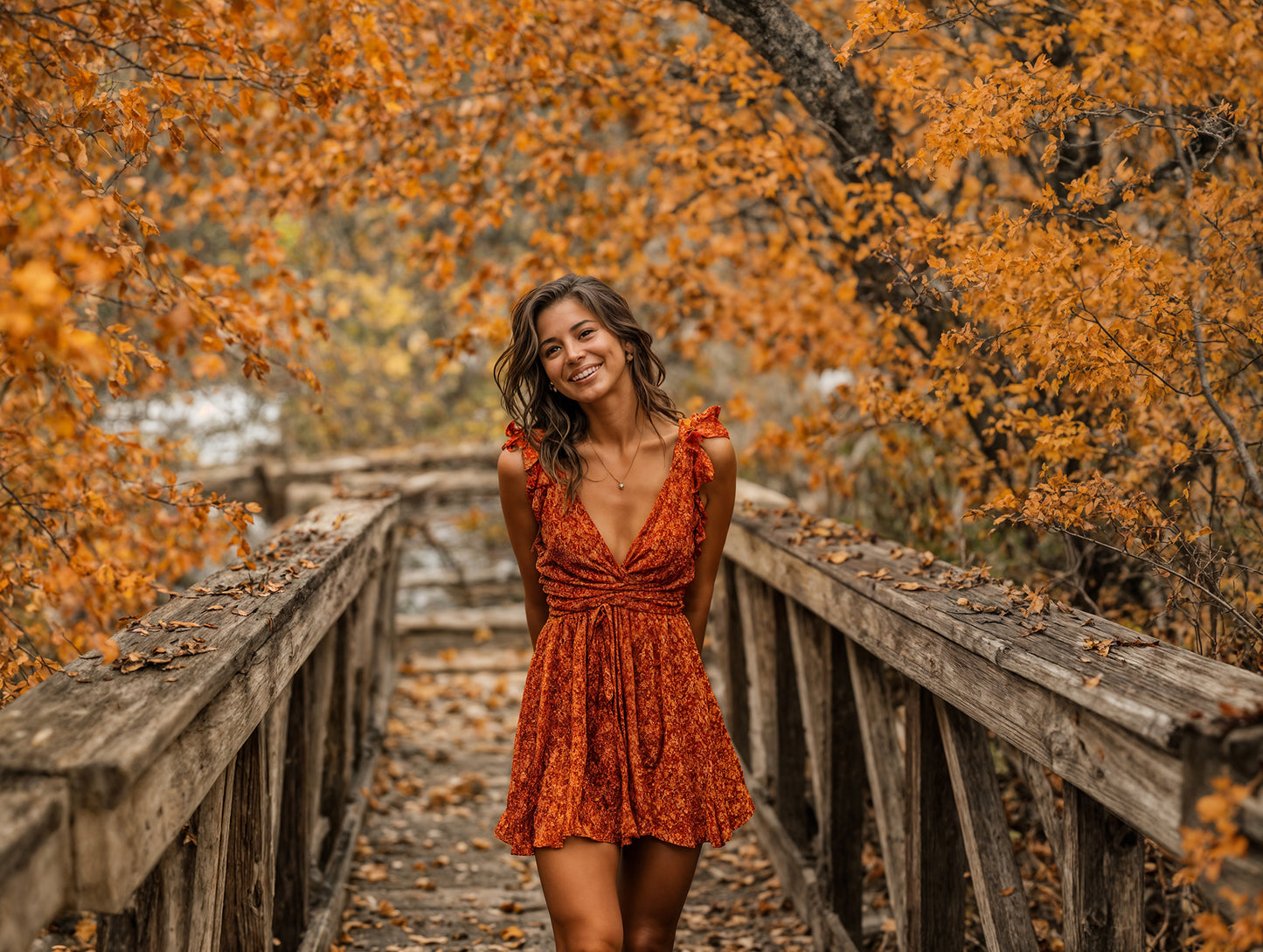 Fall Bridge Digital Backdrop Set