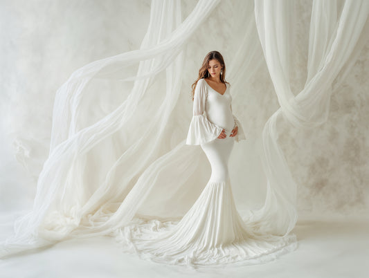 White Drapes Digital Backdrop Set