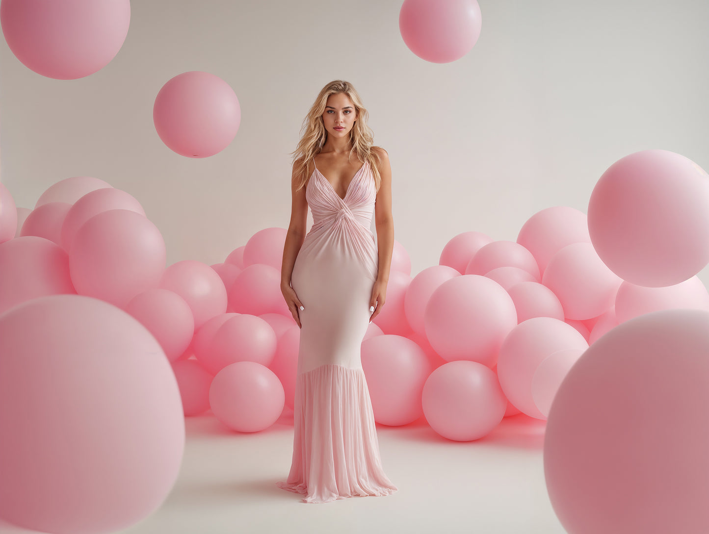 Balloon Glam Pink Digital Backdrop Set