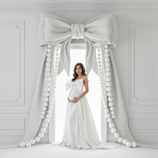 Pearly Bead Bows Digital Backdrops Set