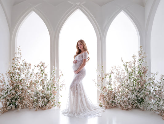 Fondo digital con tres arcos retroiluminados