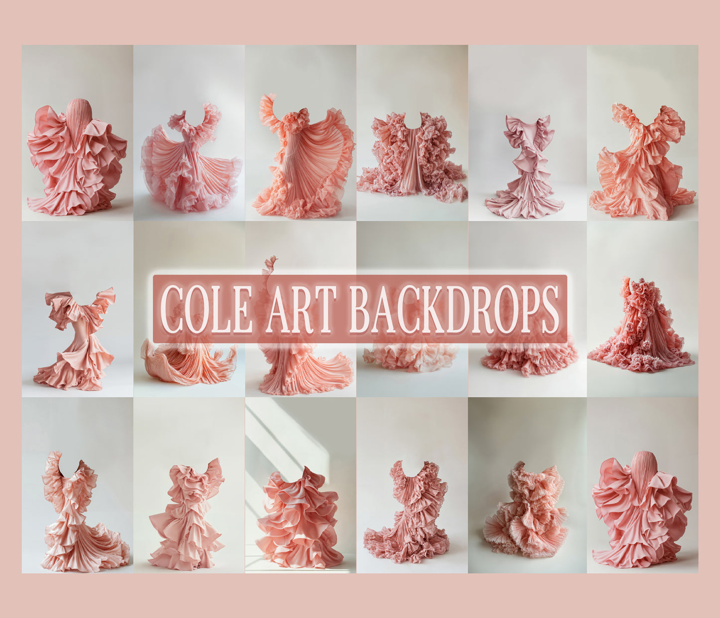 Pink Dress Digital Overlays, Photoshop Overlays, Digital Backdrops Set