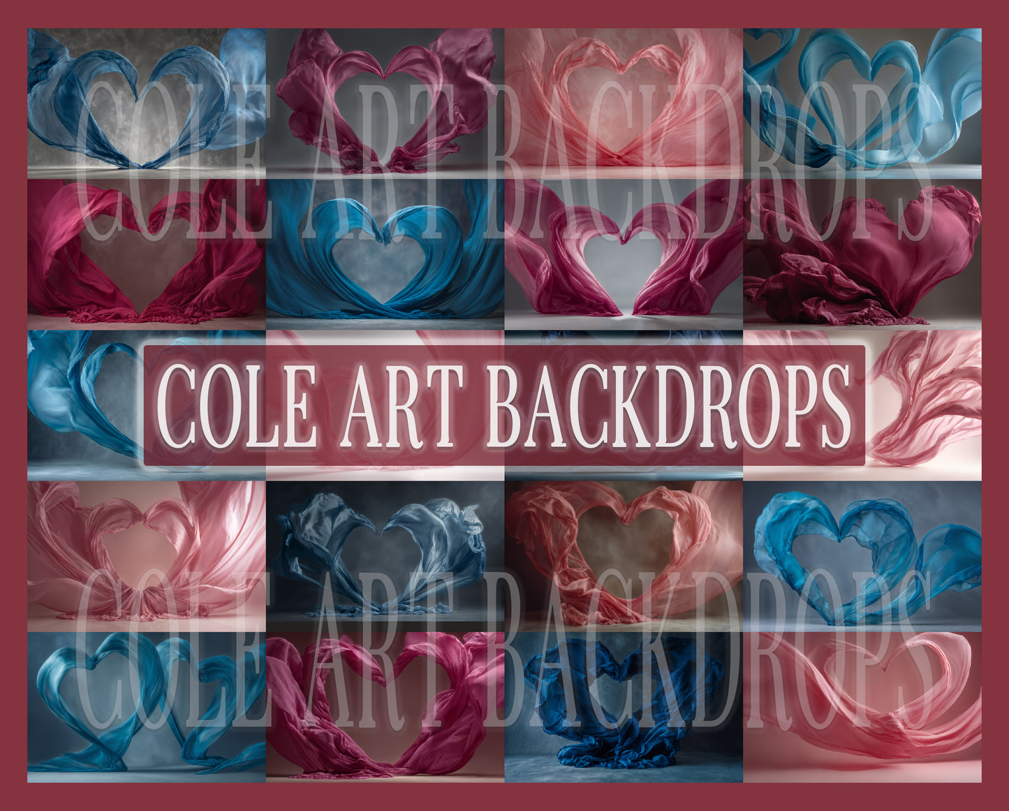 I Heart U Digital Backdrop Set