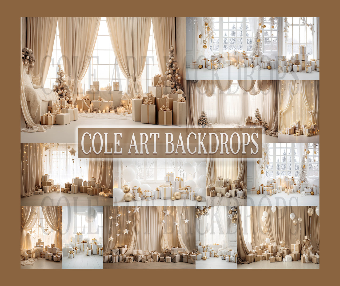 Christmas Neutrals Set Digital Backdrops, Maternity Backdrop Overlays, Studio Backdrop Overlays, Fine Art Textures, Christmas Backgrounds