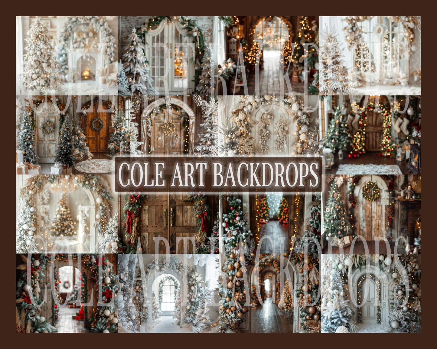 A Holiday Blur Digital Backdrops, Christmas Digital Backdrops Set