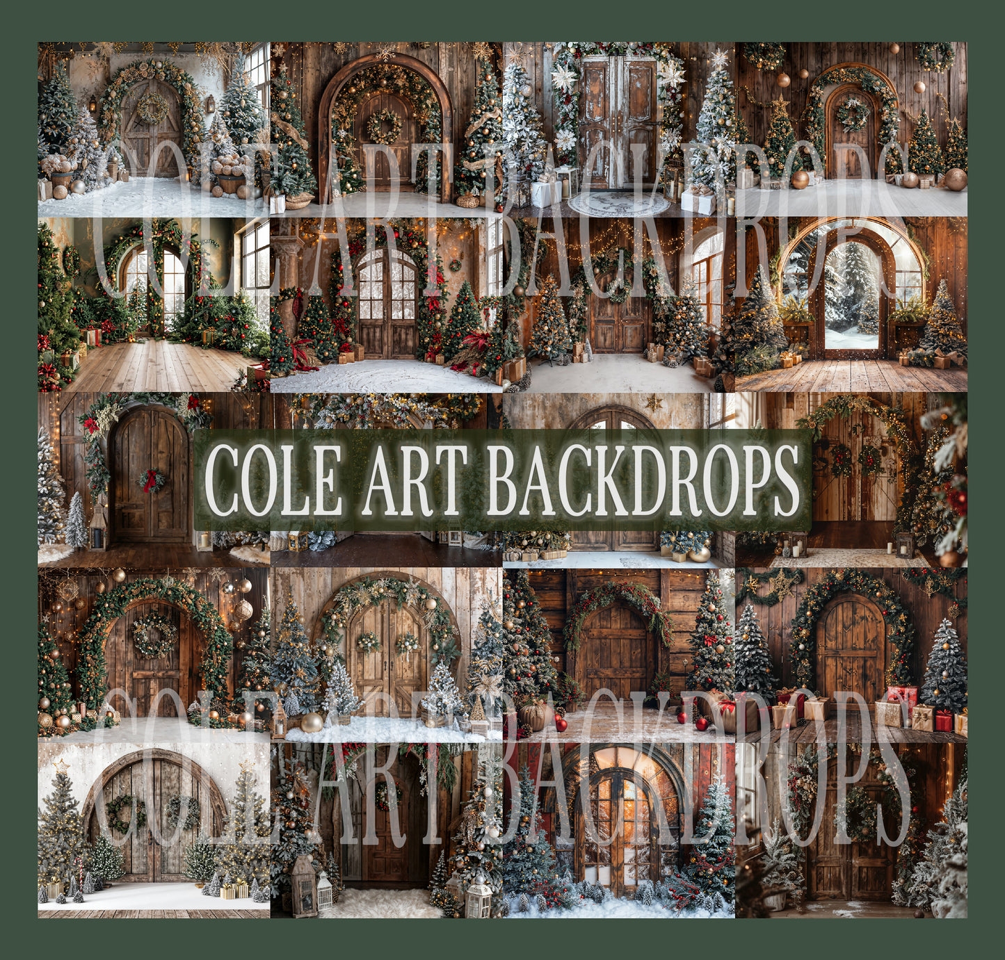 A Cozy Christmas Digital Backdrops, Christmas Digital Backdrops Set