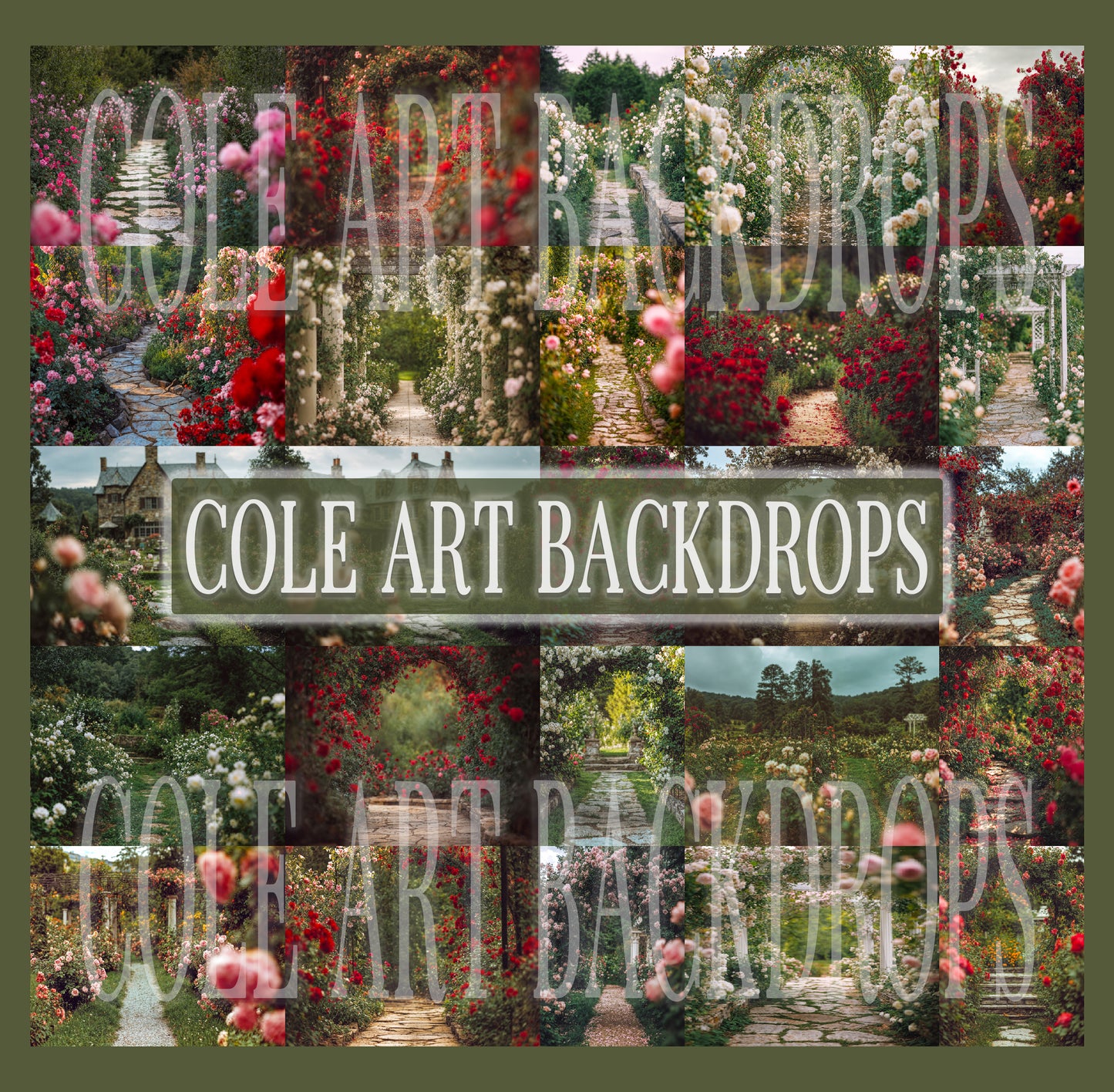 Rose Gardens Digital Backdrop Set