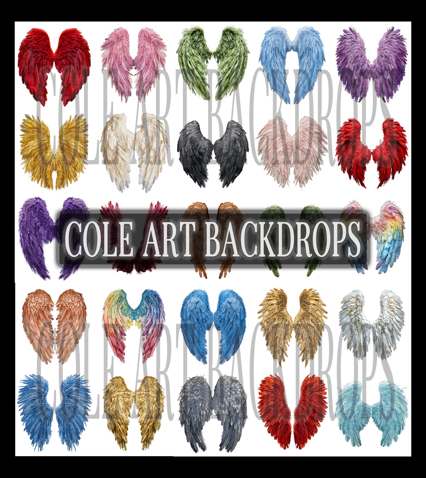 Fluffy Angel Wings Digital Overlays, Maternity Backdrop Overlays, Photoshop Overlays