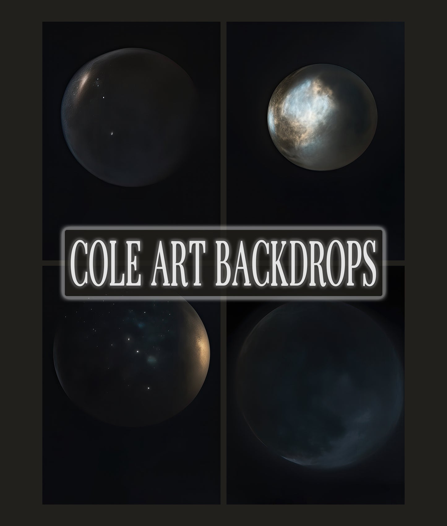Cenários digitais Dark Moon Set, fundos de maternidade, cenários de estúdio, texturas de belas artes, sobreposição de Photoshop