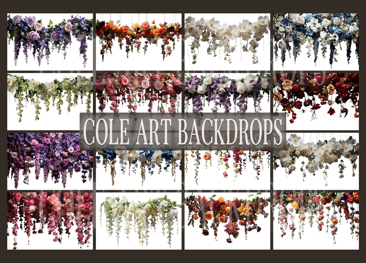 Floral Garland Overlays, Maternity Overlays, Floral Clip Art, Floral Graphics, Photoshop Overlays