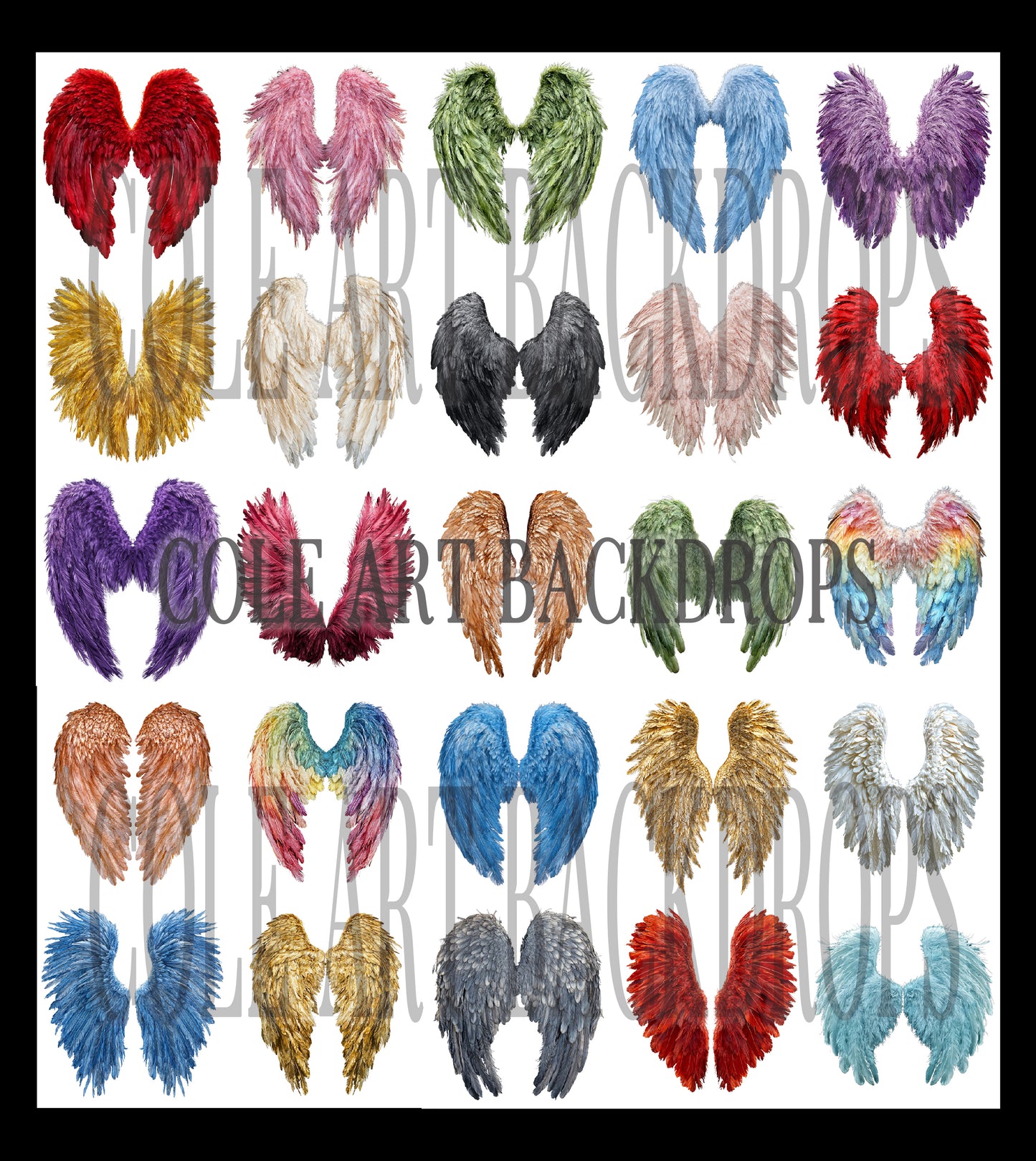 Fluffy Angel Wings Digital Overlays, Maternity Backdrop Overlays, Photoshop Overlays