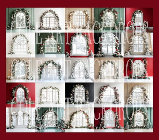 Christmas Vibes Digital Backdrops, Christmas Digital Backdrops Set