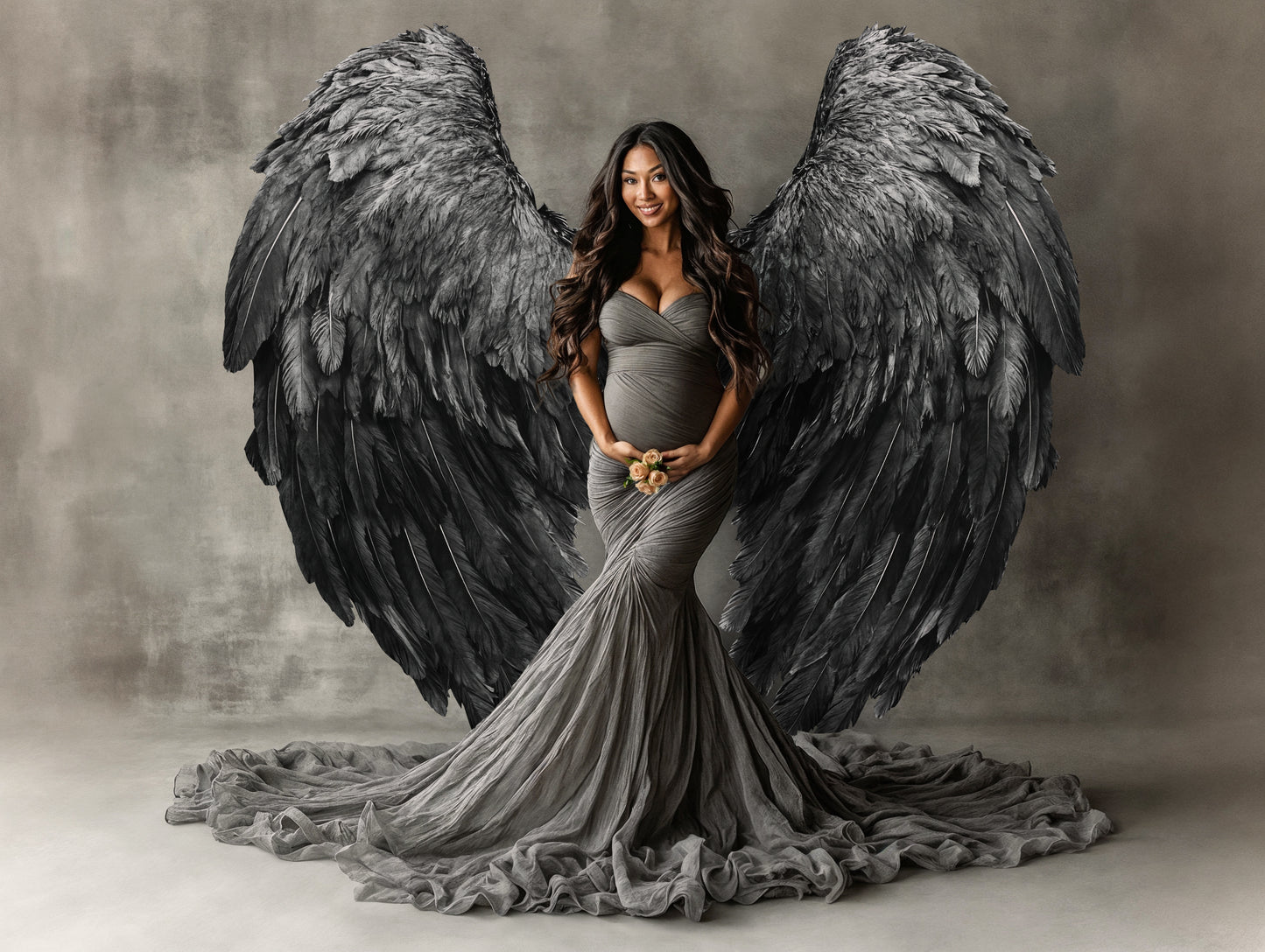 Fluffy Angel Wings Digital Overlays, Maternity Backdrop Overlays, Photoshop Overlays
