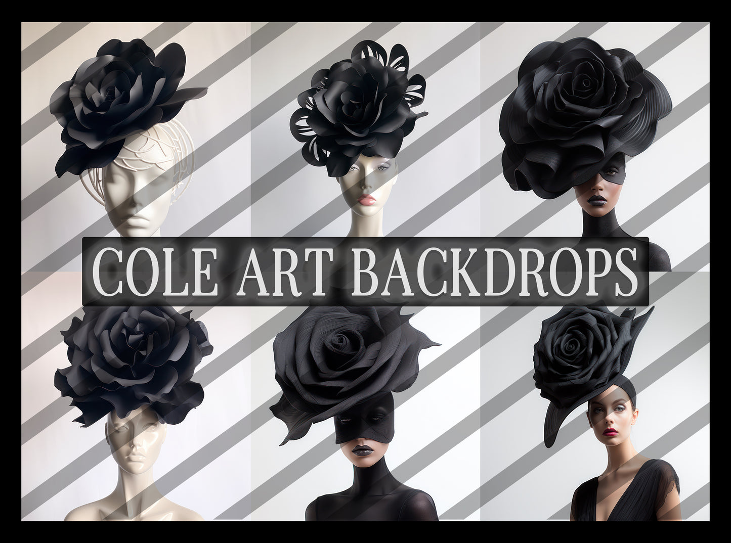 Black Rose Headpiece Overlays, Maternity Backdrop Overlays, Studio Backdrop Overlays, Fine Art Textures, Photoshop Overlays
