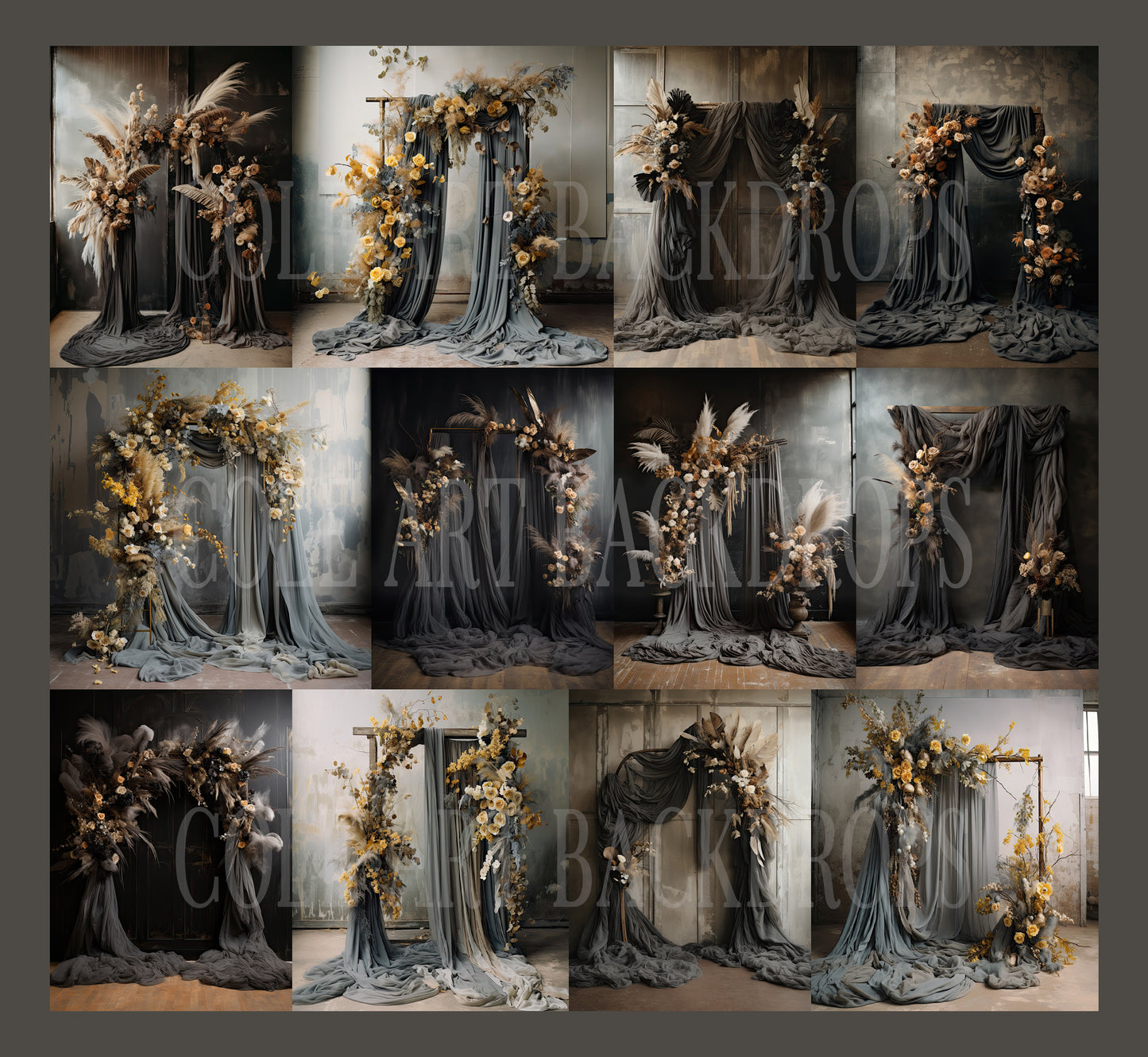 Cenários digitais The Dark Arches, sobreposições de cenários de maternidade, sobreposições de cenários de estúdio, texturas de belas artes, sobreposições de Photoshop