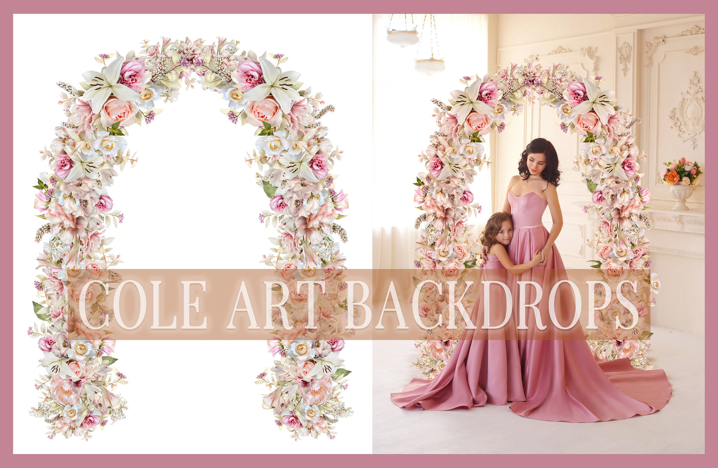 Estelle Floral Arch and Headpiece Overlay, Maternity Backdrop Overlays, Studio Backdrop Overlays, Fine Art Textures, Photoshop Overlays