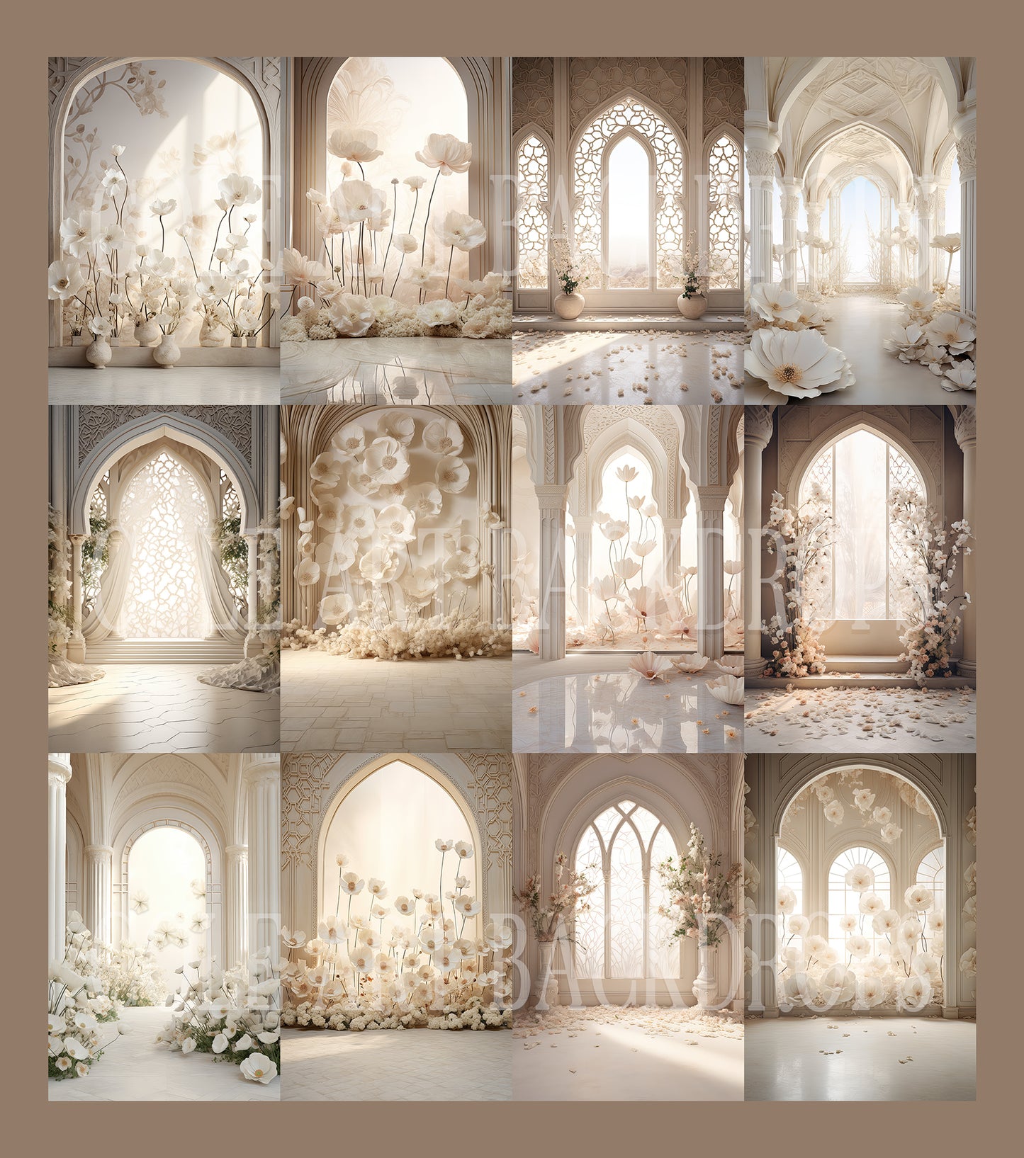 Cenários digitais bege Moroccan Days, fundos de maternidade, texturas para estúdio, texturas para belas artes, texturas para Photoshop