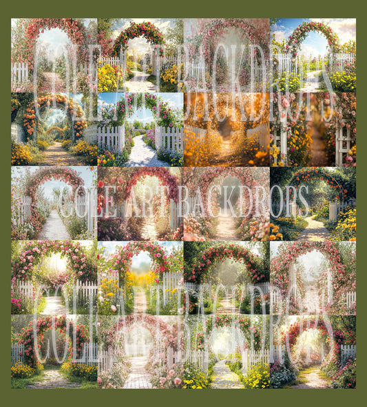 Fondo digital floral Annabelle, conjunto de fondos para niños