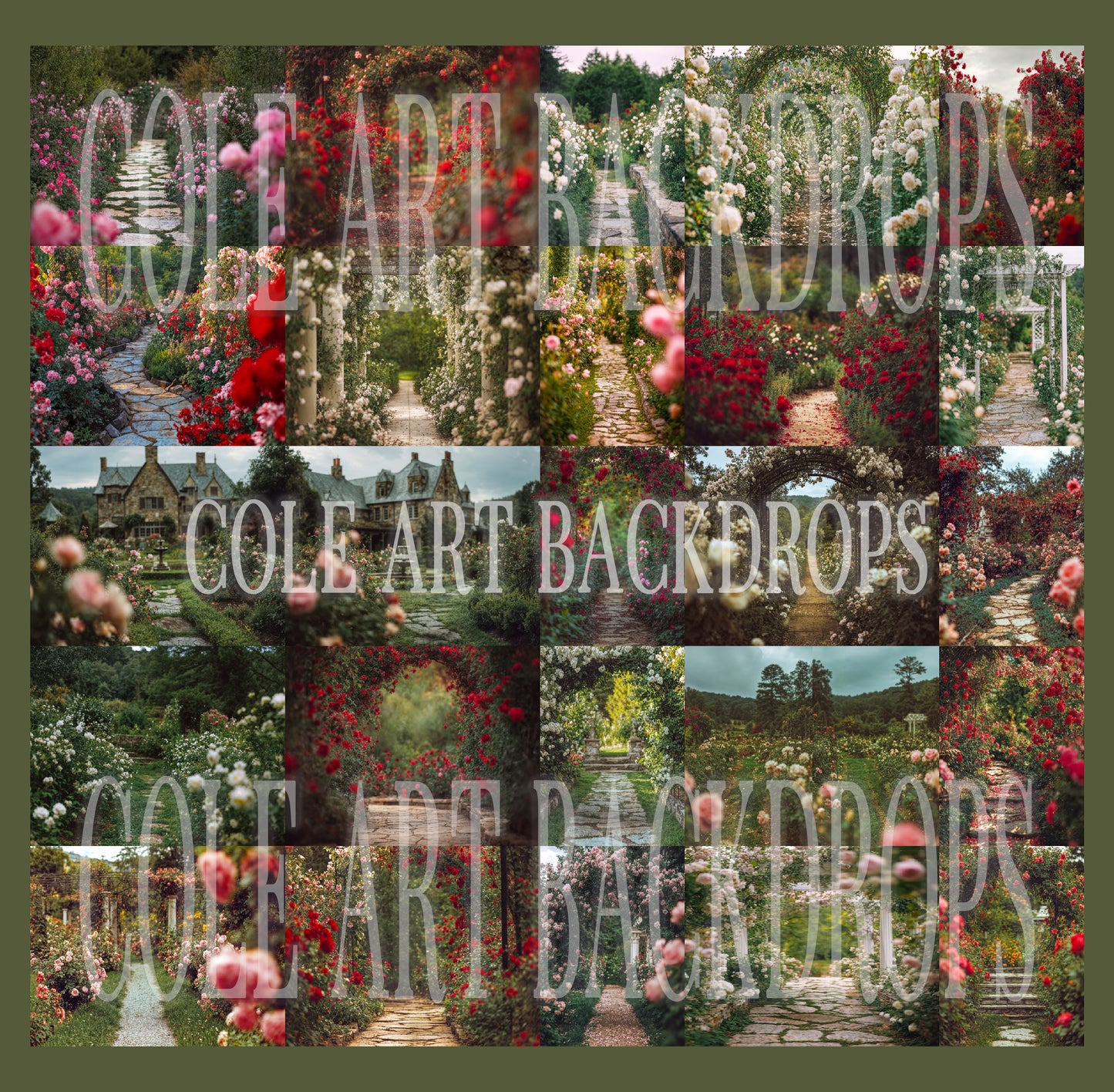 Rose Gardens Digital Backdrop Set