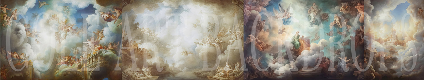 Fondos digitales con nubes renacentistas, fondos de maternidad, texturas para fondos de estudio, texturas de bellas artes, texturas de Photoshop