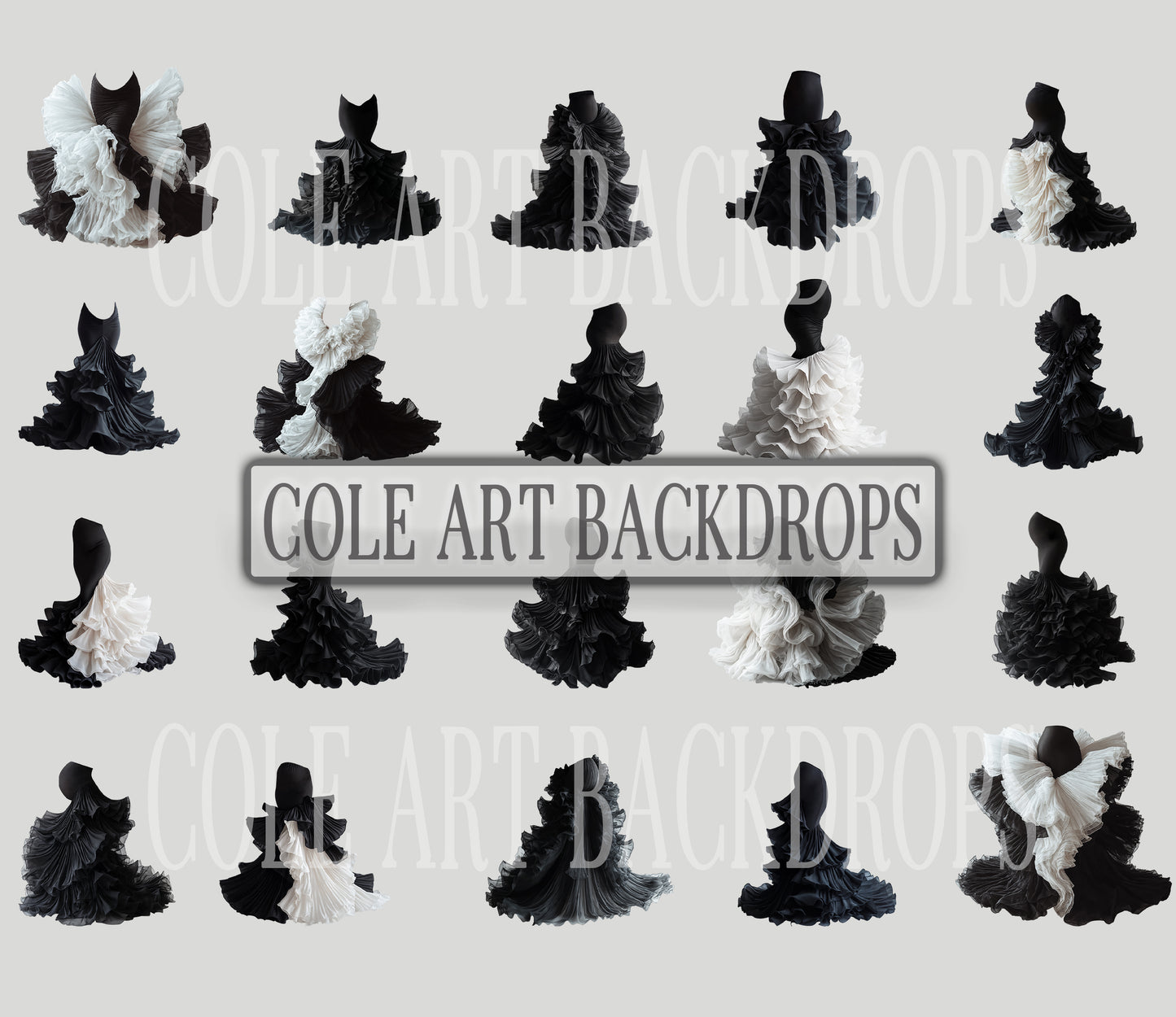 Black Dress Digital Overlays, Photoshop Overlays, Digital Backdrops Set
