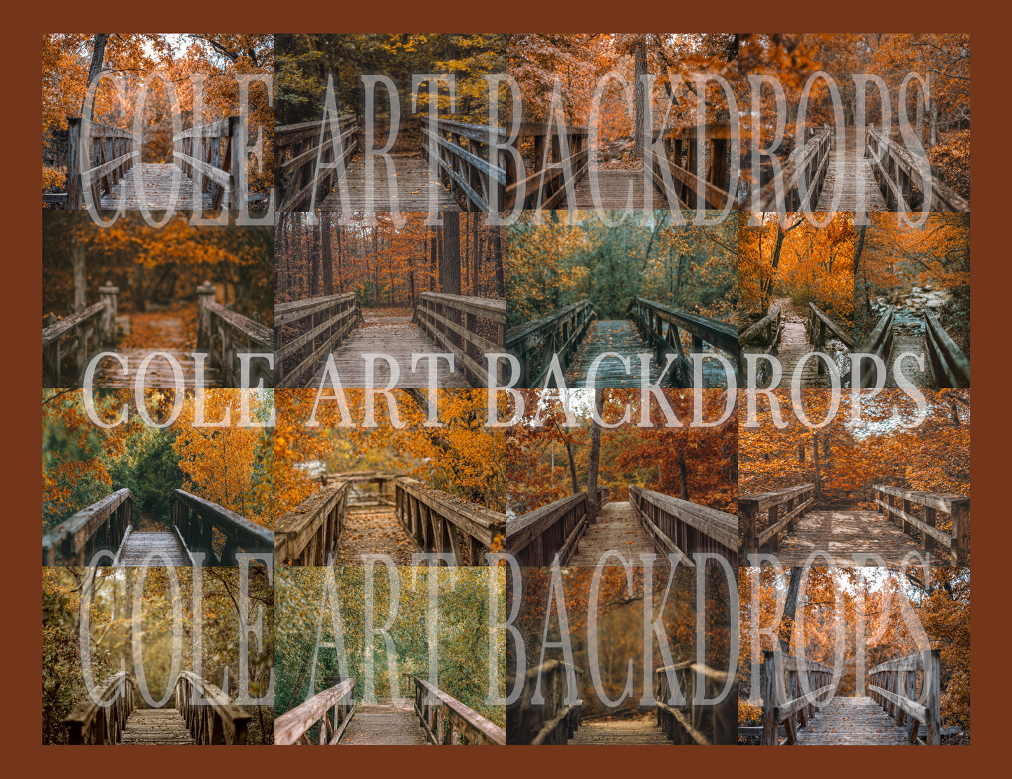 Fall Bridge Digital Backdrop Set