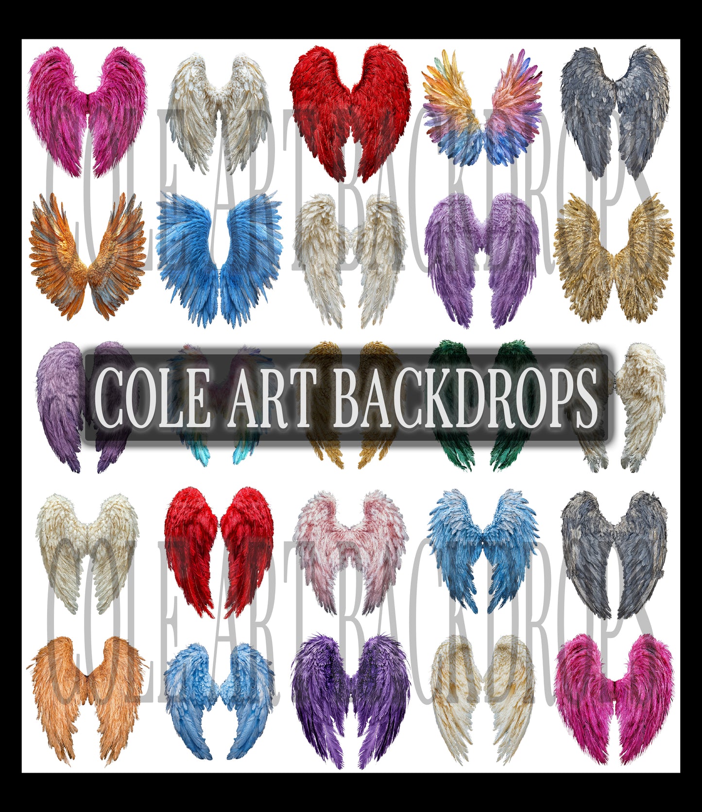 Fluffy Angel Wings Digital Overlays, Maternity Backdrop Overlays, Photoshop Overlays